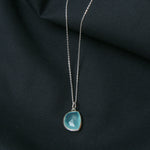 Ocean Diamond Necklace Slim Silver