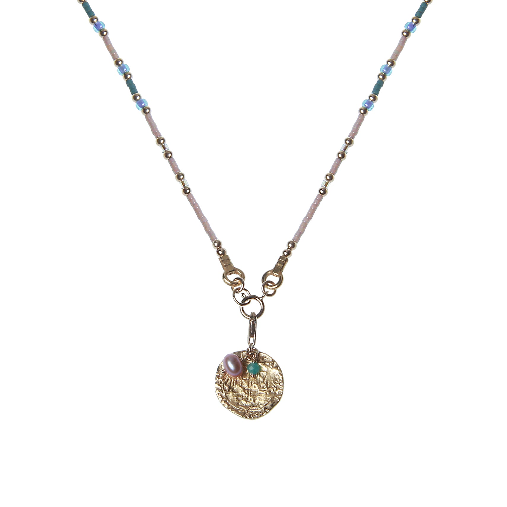 Candy Coin Necklace Nude
