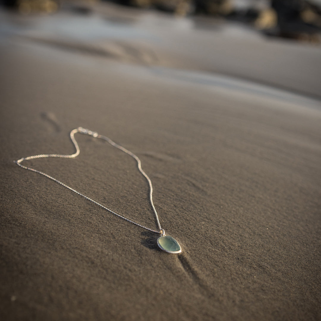 Ocean Diamond Necklace Slim Silver Edition